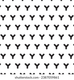 Abstract y shape pattern, grunge design pattern, Black lines on a transparent background, seamless background. Y, cross