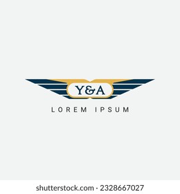 Abstract Y and A wing concept Logo Template Design Vector