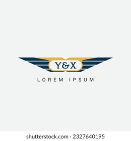 Abstract Y and X wing concept Logo Template Design Vector