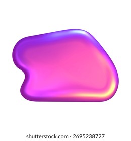 Abstractas Y2K 3D blob con brillo cromado. El acabado metálico liso y las líneas líquidas suaves dan forma a una mancha de cromo 3D brillante.