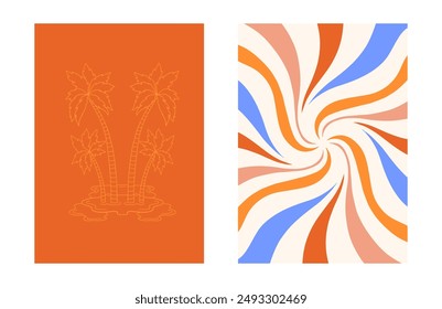 Abstract Y2K Aesthetic Portrait Design backgrounds with groovy vector art and vintage illustrations in a modern portrait collection.