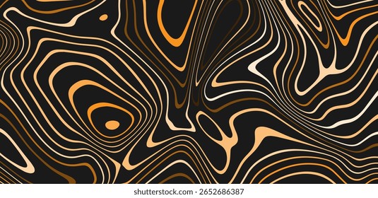 Abstract Y2k Geometric Orange or yellow texture on black background. 