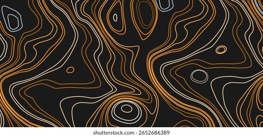 Abstract Y2k Geometric Orange or yellow texture on black background. 