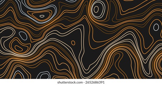 Abstract Y2k Geometric Orange or yellow texture on black background. 