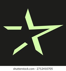 Abstractas forma de estrella inspirada en Y2K con líneas nítidas y estilo futurista de neón. Perfecto para la marca, el diseño y la textil. Ilustración vectorial.
