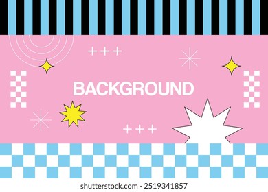 Abstract Y2K Retro Geometric Background