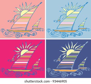 Abstract yacht