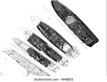 abstract yacht drawing