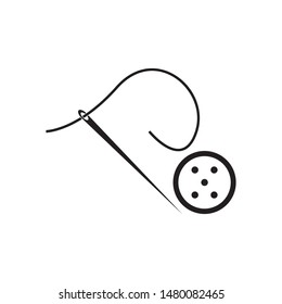 Abstract yarn and needle icon vector illustration