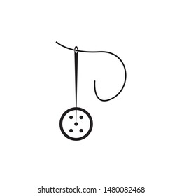 Abstract yarn and needle icon vector illustration