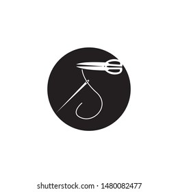 Abstract yarn and needle icon vector illustration