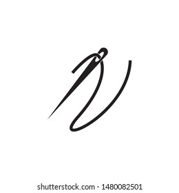 Abstract yarn and needle icon vector illustration