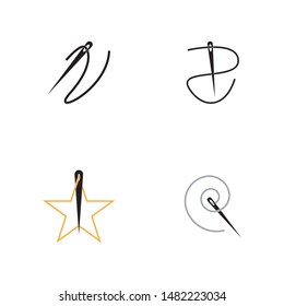 Abstract yarn and needle icon vector illustration