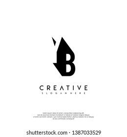abstract YB logo letter in shadow shape design concept