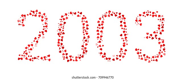 Abstract Year 2003 Made Of Red Hearts