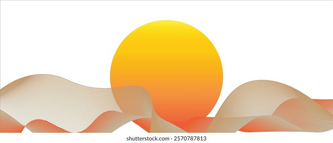 abstract yello orange blurred background with moon in the center, creating a Chinese New Year perfect for presentations, banners, websites, or eco-themed graphic designs vector.
