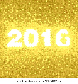 abstract yellow 2016 background for new year, christmas