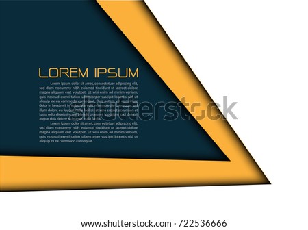Abstract yellow arrow with blank space for text on white background, vector illustration.