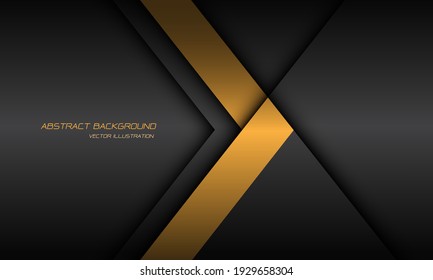 Abstract yellow arrow direction dark grey shadow line with text on blank space design modern futuristic background vector illustration.