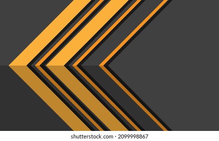 Abstract yellow arrow direction geometric on grey with blank space design modern futuristic background vector illustration.