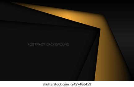 Abstract yellow arrow direction grey metallic black shadow geometric luxury design modern futuristic technology background vector illustration.