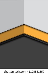 Abstract yellow arrow direction on grey blank space design modern futuristic background vector illustration.