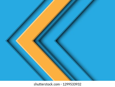 Abstract yellow arrow direction on blue design modern futuristic background vector illustration.