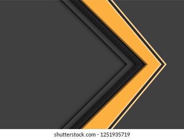 Abstract yellow arrow direction overlap on grey design modern futuristic background vector illustration.
