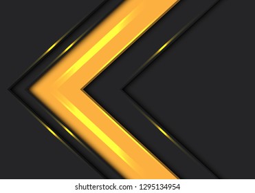 Abstract yellow arrow direction speed on dark design modern futuristic background vector illustration.
