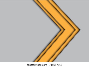 Abstract yellow arrow overlap on gray design modern futuristic background vector illustration.