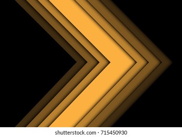 Abstract yellow arrow tone overlap on black design modern futuristic background vector illustration.