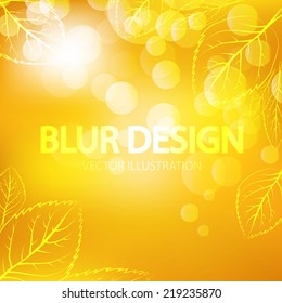 Abstract yellow autumn background. Vector illustration