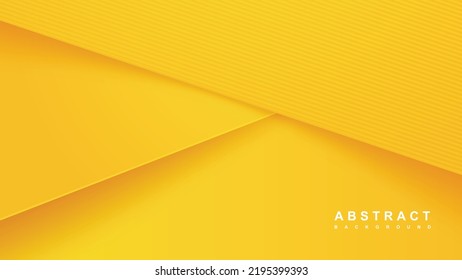 Abstract yellow background with 3d diagonal shape paper cut vector illustration