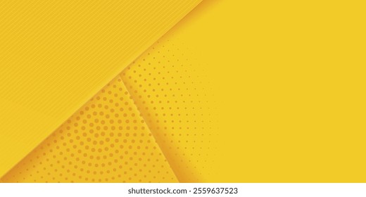 Abstract yellow background with 3d diagonal shape paper cut vector illustration