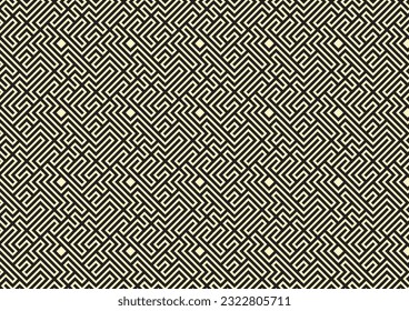 abstract yellow background with black random maze pattern