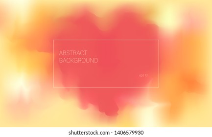 Abstract yellow background with blurred pink heart. Vector illustration.
