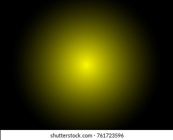 abstract Yellow background  with bright center spotlight and black vignette border frame. Vector illustration eps 10.