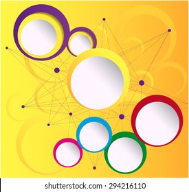 Abstract yellow background with circles