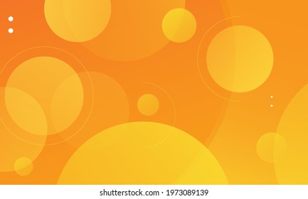 Abstract yellow background with circles. Dynamic shapes composition. Vector illustration