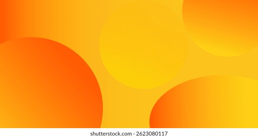 Abstract yellow background with circles. Vector illustration