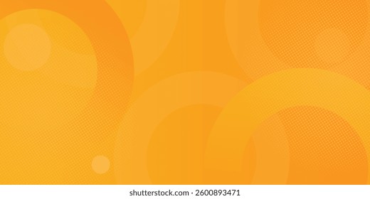 abstract yellow background with circular shapes and halftone composition. vector illustration