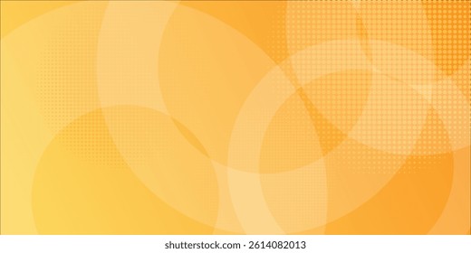 abstract yellow background with circular shapes and halftone composition. vector illustration