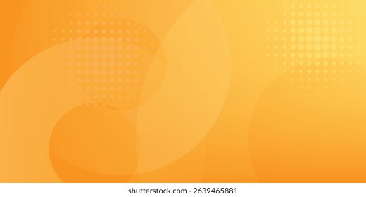 abstract yellow background with circular shapes and halftone composition. vector illustration