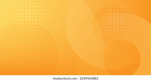 abstract yellow background with circular shapes and halftone composition. vector illustration