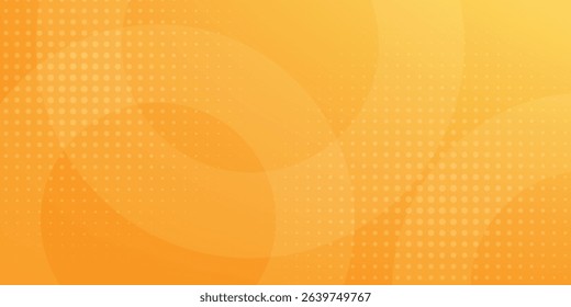 abstract yellow background with circular shapes and halftone composition. vector illustration