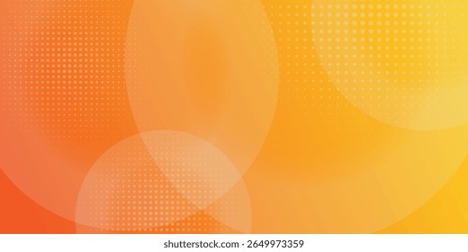 abstract yellow background with circular shapes and halftone composition. vector illustration