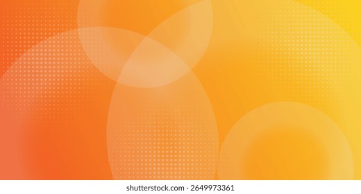 abstract yellow background with circular shapes and halftone composition. vector illustration