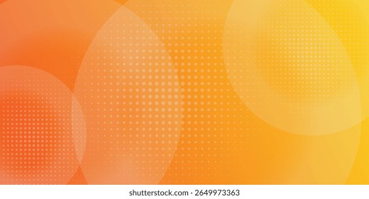 abstract yellow background with circular shapes and halftone composition. vector illustration