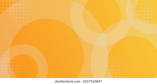 Fondo amarillo abstracto con Formas circulares y composición de semitono. Ilustración vectorial EPS10
