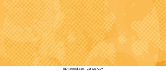 abstrakter gelber Hintergrund mit kreisförmigen Formen und Halbtonkomposition. Vektorgrafik. EPS10
